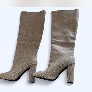 Rhinestone Knee-High Women's Boots